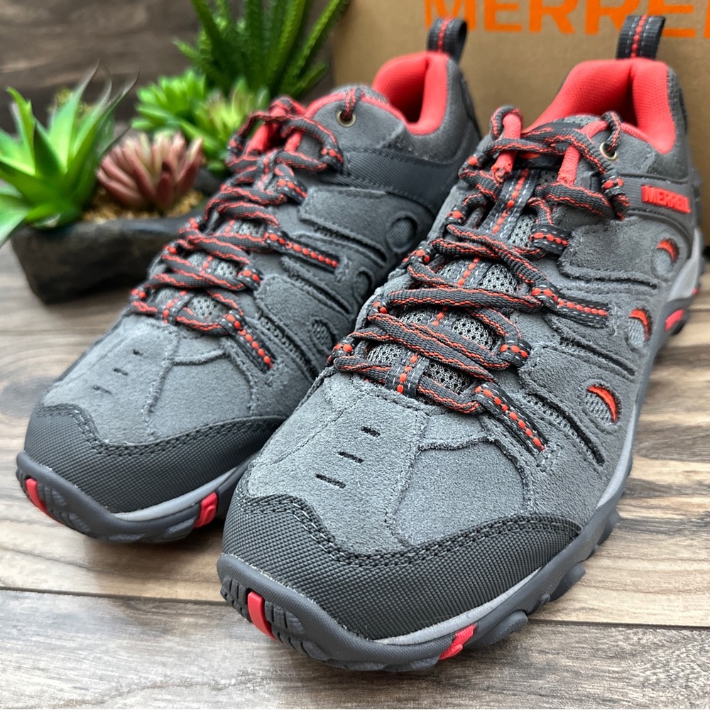 NIB Merrell Crosslander Vent Hiker Sneaker Gray Castle Rock Cayenne - Picture 4 of 15